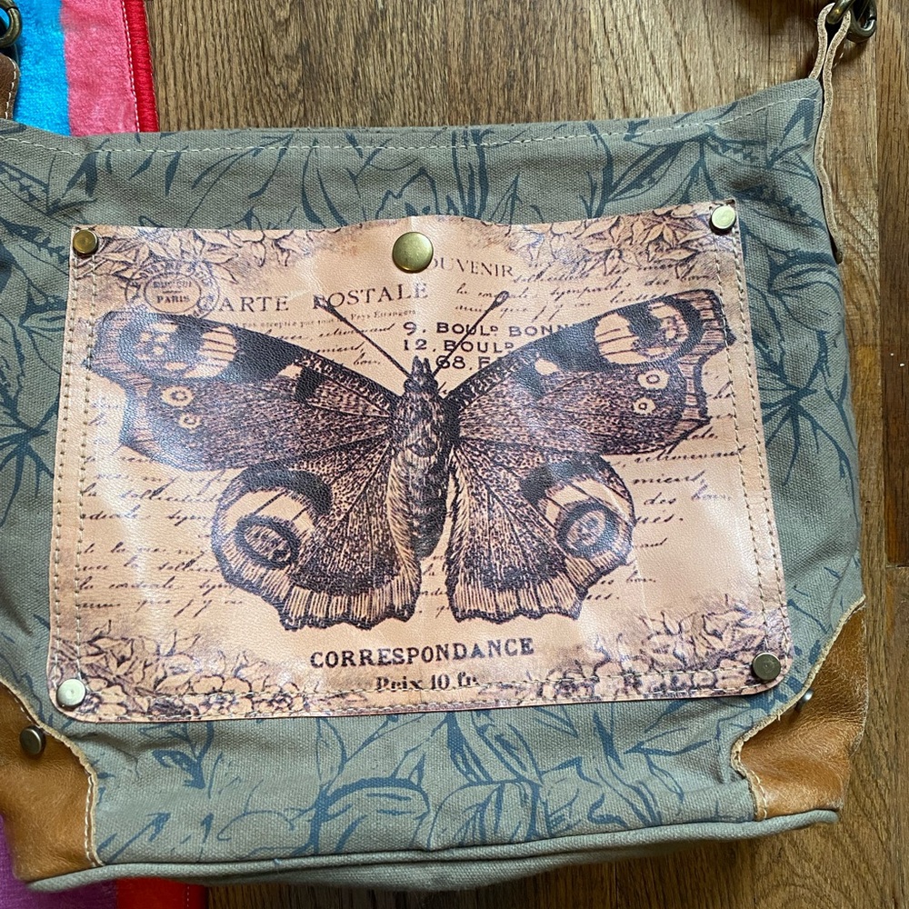 Print Canvas Bag Shoulder Bag Moth Purse - Picture 3 of 7